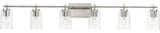 Adley Collection 48-1/2" 6-Light Brushed Nickel Clear Glass Bath Vanity Light