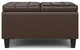 Harrison Small Square Coffee Table Storage Ottoman, Chocolate Brown