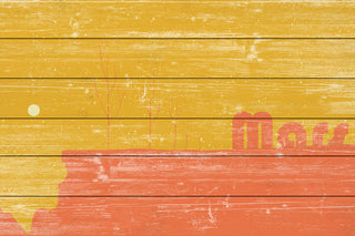 "Mars" Painting Print on White Wood