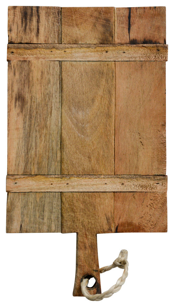 Mango Wood Cheese Board, Rope on Handle, Natural