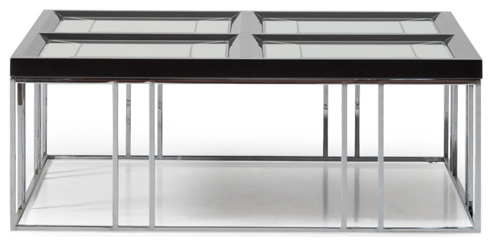 Carmela Cocktail Table Glossy Charcoal Sand