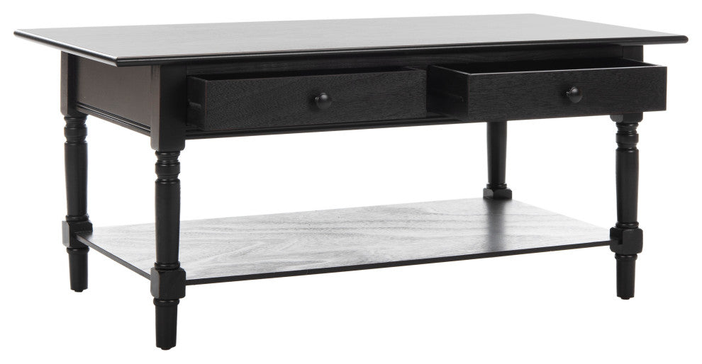 Safavieh Boris 2-Drawer Coffee Table, Distressed Black