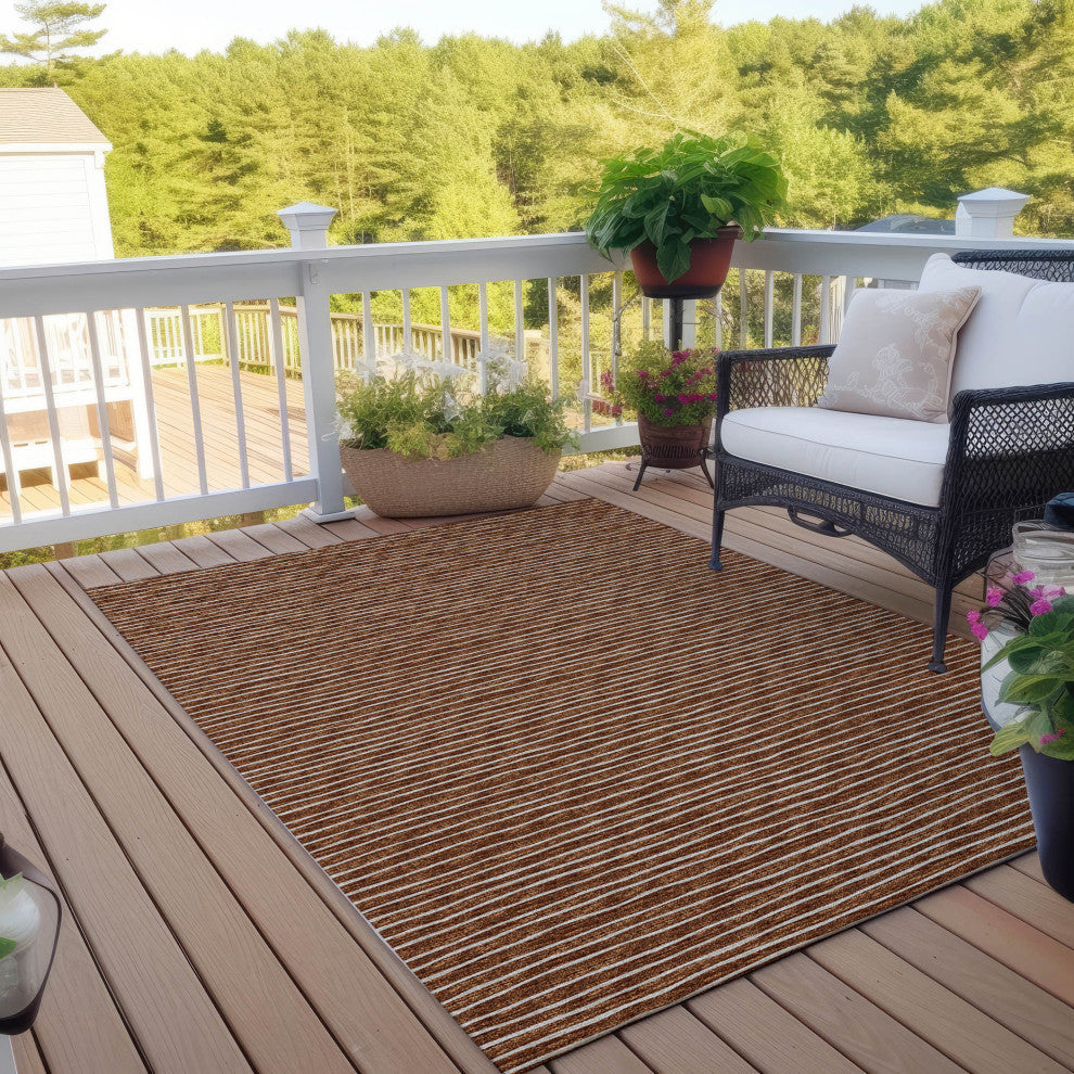 Indoor/Outdoor Laidley LA1 Paprika Machine Washable 9' x 12' Rug