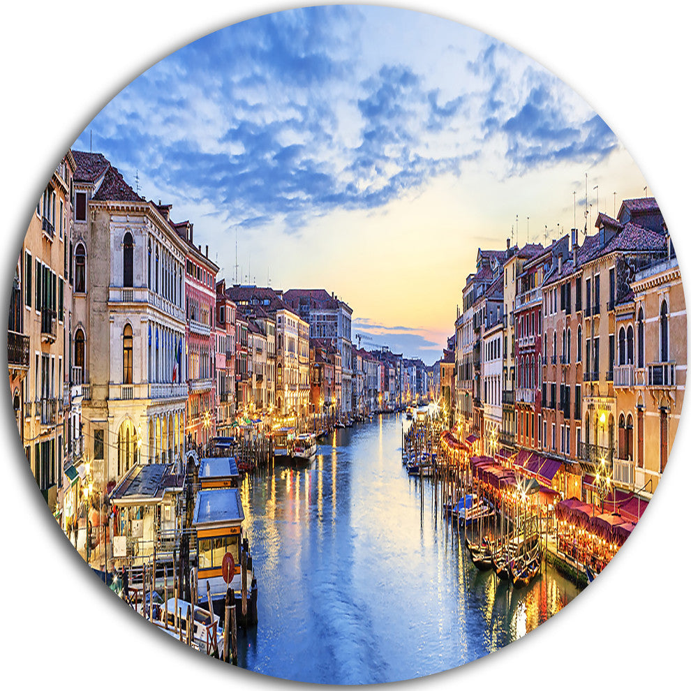 Grand Canal Panorama, Landscape Photo Round Wall Art, 36"