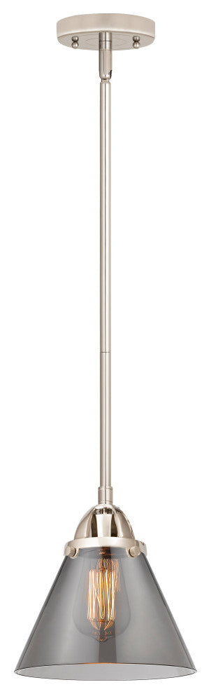 Large Cone Mini Pendant, Polished Nickel, Plated Smoke, Plated Smoke