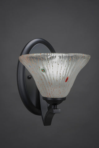 Zilo Wall Sconce, Matte Black, 7" Frosted Crystal Glass