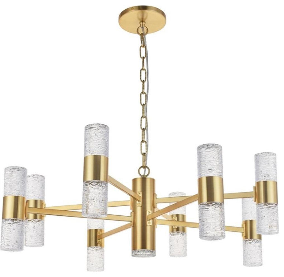 Elegant Lighting Vega 2 Tier 17 Light Clear LED Chandelier in Gold