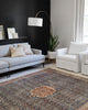 Cobalt Blue Spice Printed Polyester Layla Area Rug by Loloi II, 7'-6"x9'-6"