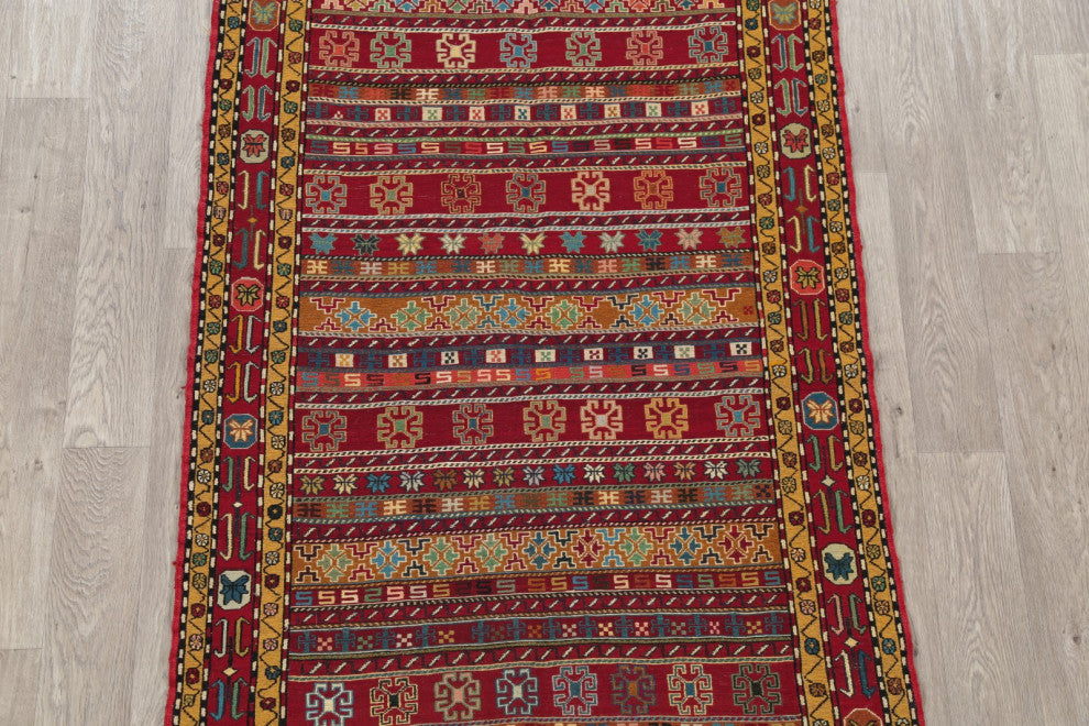 Kilim Oriental Traditional Hand-Knotted Persian Area Rug Wool, 6'5"x3'10