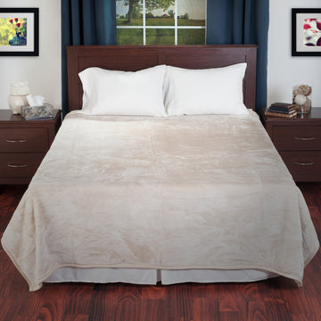 Heavy Plush Mink Blanket, Beige