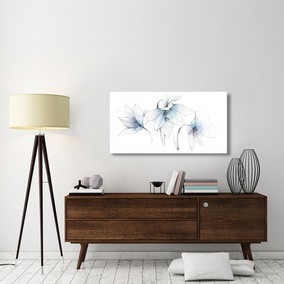 "Blue Graphite Floral Trio" Digital Paper Print by Avery Tillmon, 50"x26"