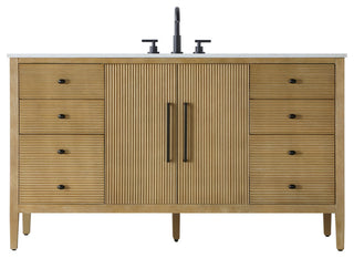 Home Living 60" Single Bathroom Vanity, Linen Oak