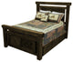 Barnwood Style Timber Peg Panel Platform Bed with Footboard, Driftwood, Twin