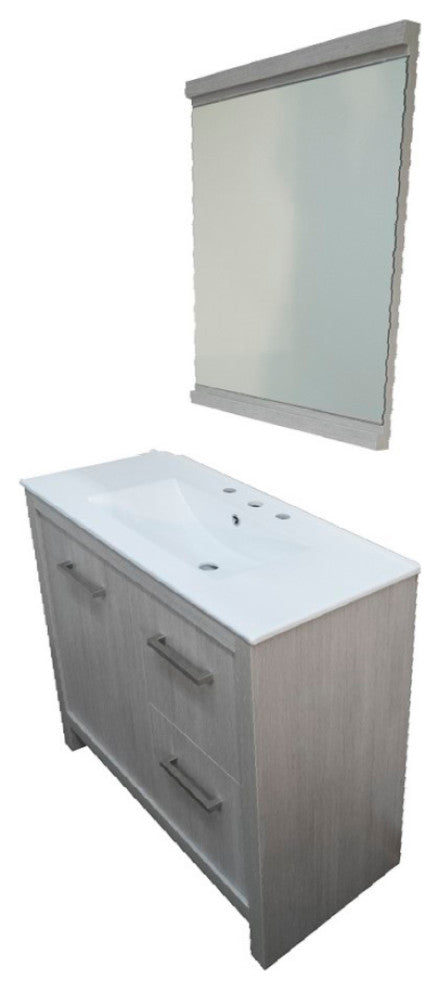 36" Single Sink Vanity With Gray Pine Finish