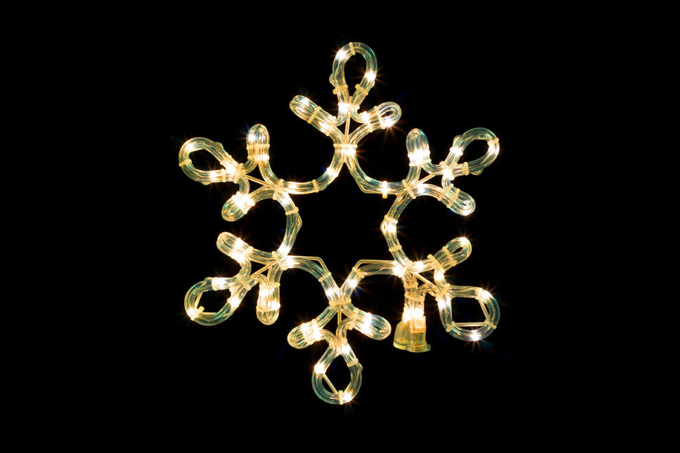 12" Warm White Ropelit Snowflake With Star Middle