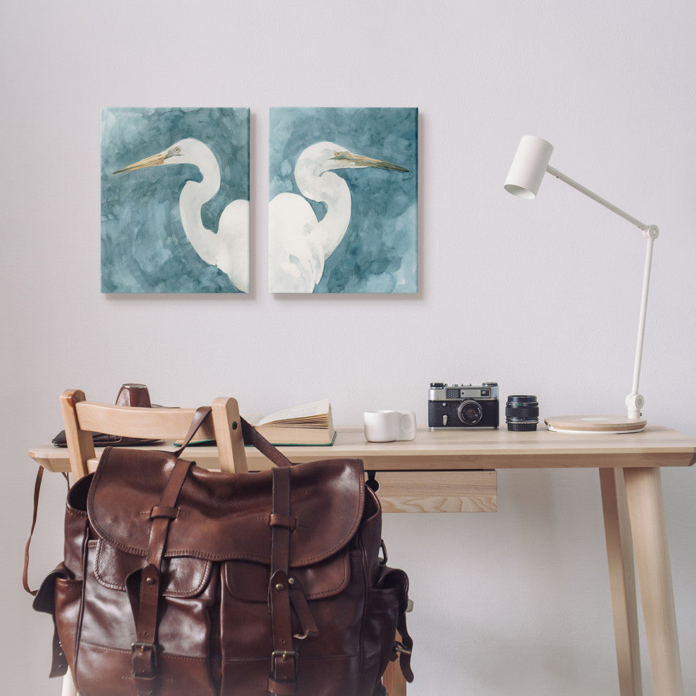 Nautical Cranes Bird Portraits Abstract Blue Sky,16 x 20