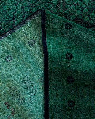 Overdyed, One-of-a-Kind Hand-Knotted Area Rug Green, 12'3"x18'0"