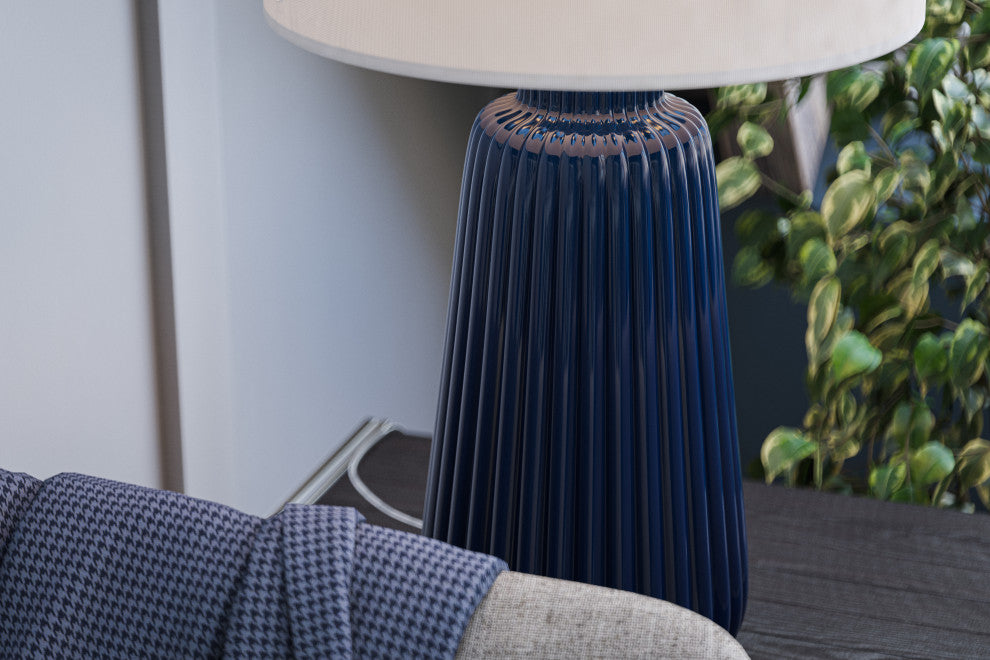 Kenroy 33158NAVY 1-Light Table Lamp, Ziggy