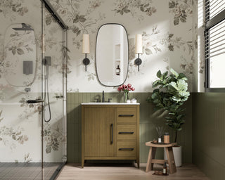 Home Living 32" Single Bathroom Vanity, Chestnut Brown