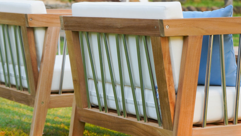 ROSSIO - ICOO 4-Piece Teak Outdoor Sofa Set , Teak Coffee Table