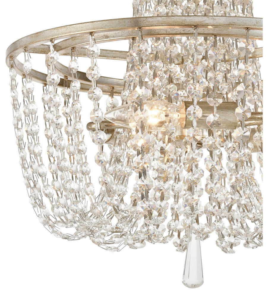 Crystorama ARC-1900-SA-CL-MWP, 3-Light Ceiling Mount, Antique Silver