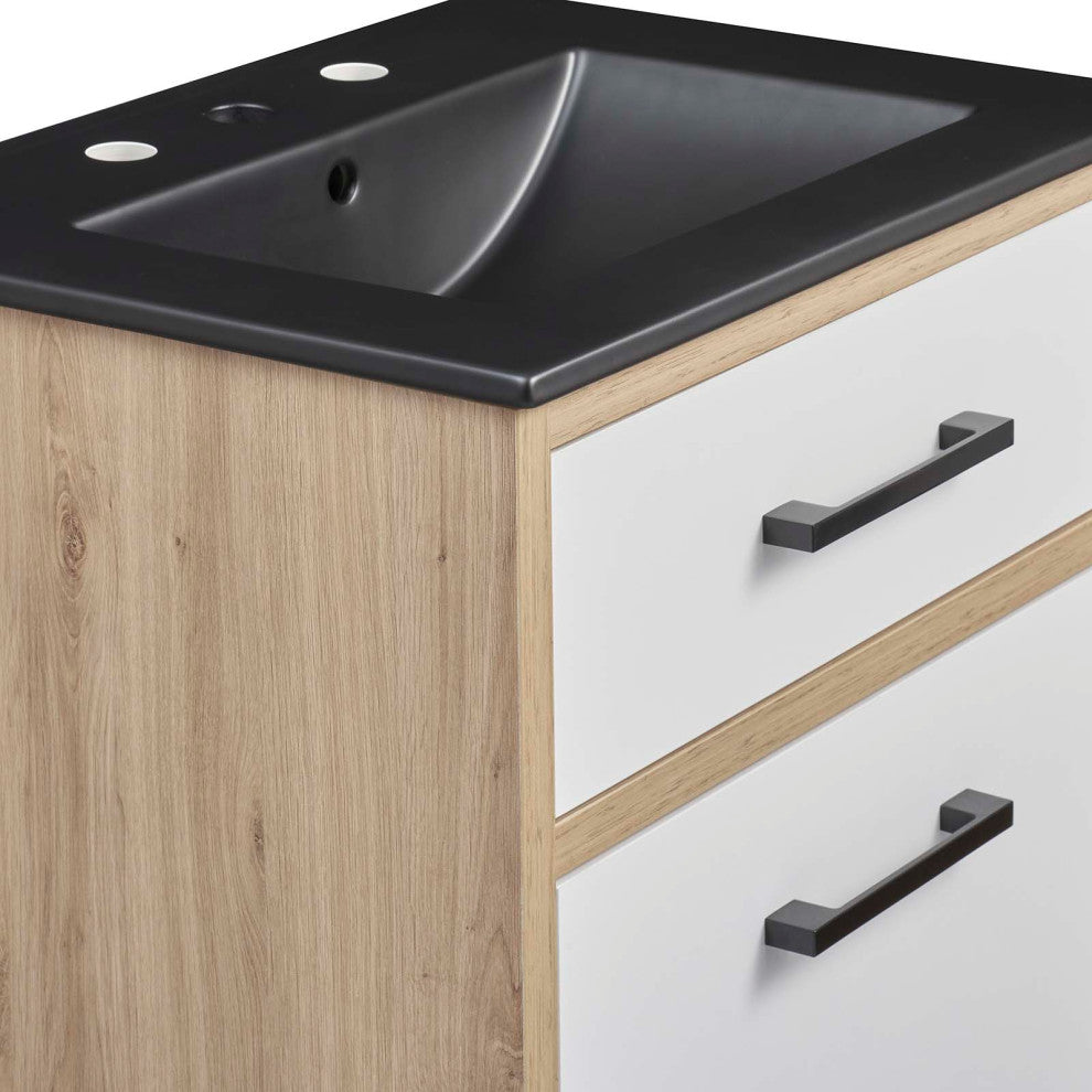 Maverick 24" Bathroom Vanity, Black Oak