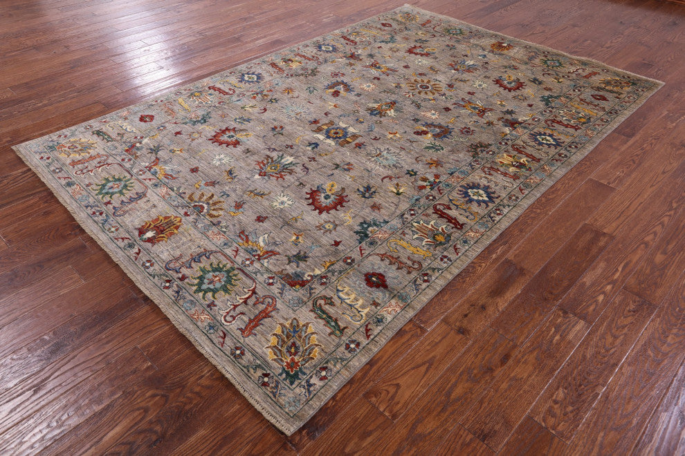6' 7" X 10' 0" Hand Knotted Persian Tabriz Rug - Q12484