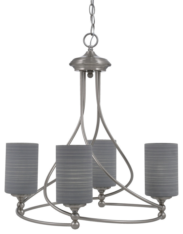Capri 4-Light Chandelier, Brushed Nickel/Gray Matrix