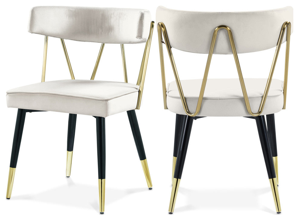 Rheingold Upholstered Dining Chair, Cream, Velvet