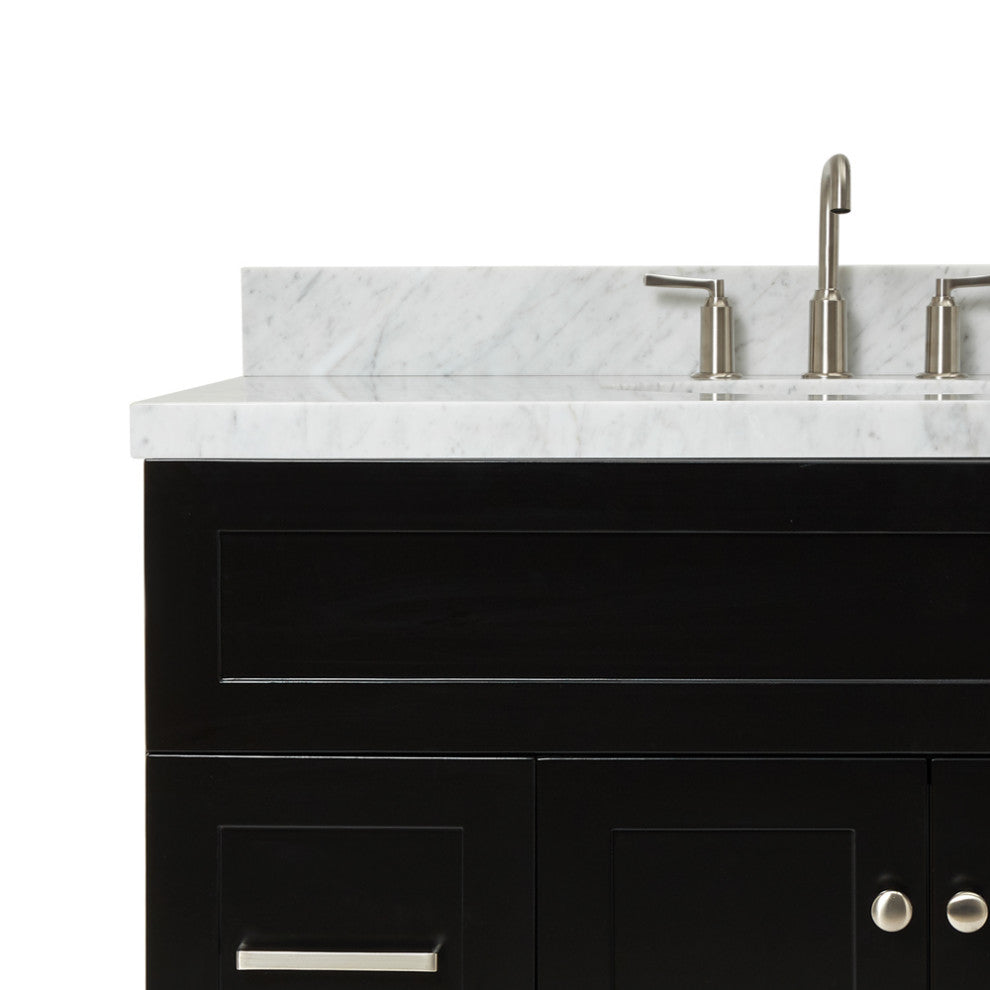 Ariel Hamlet 43" Oval Sink Bath Vanity, 1.5" Carrara Marble