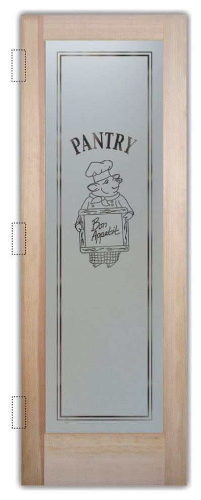 Pantry Door - Piggy Chef - Douglas Fir (stain grade) - 30" x 84" - Book/Slab...
