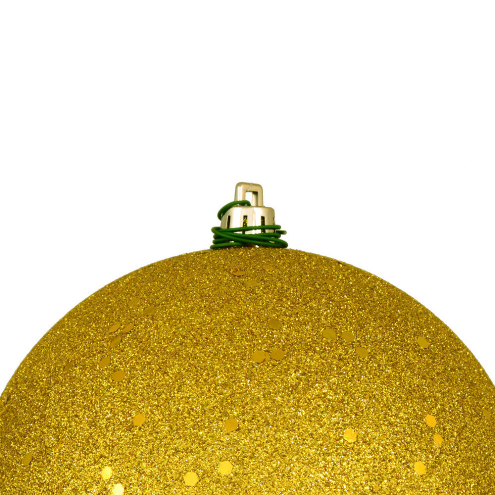 Vickerman N591046Dq 4" Medallion Gold Sequin Ball Ornament, 6 Per Bag