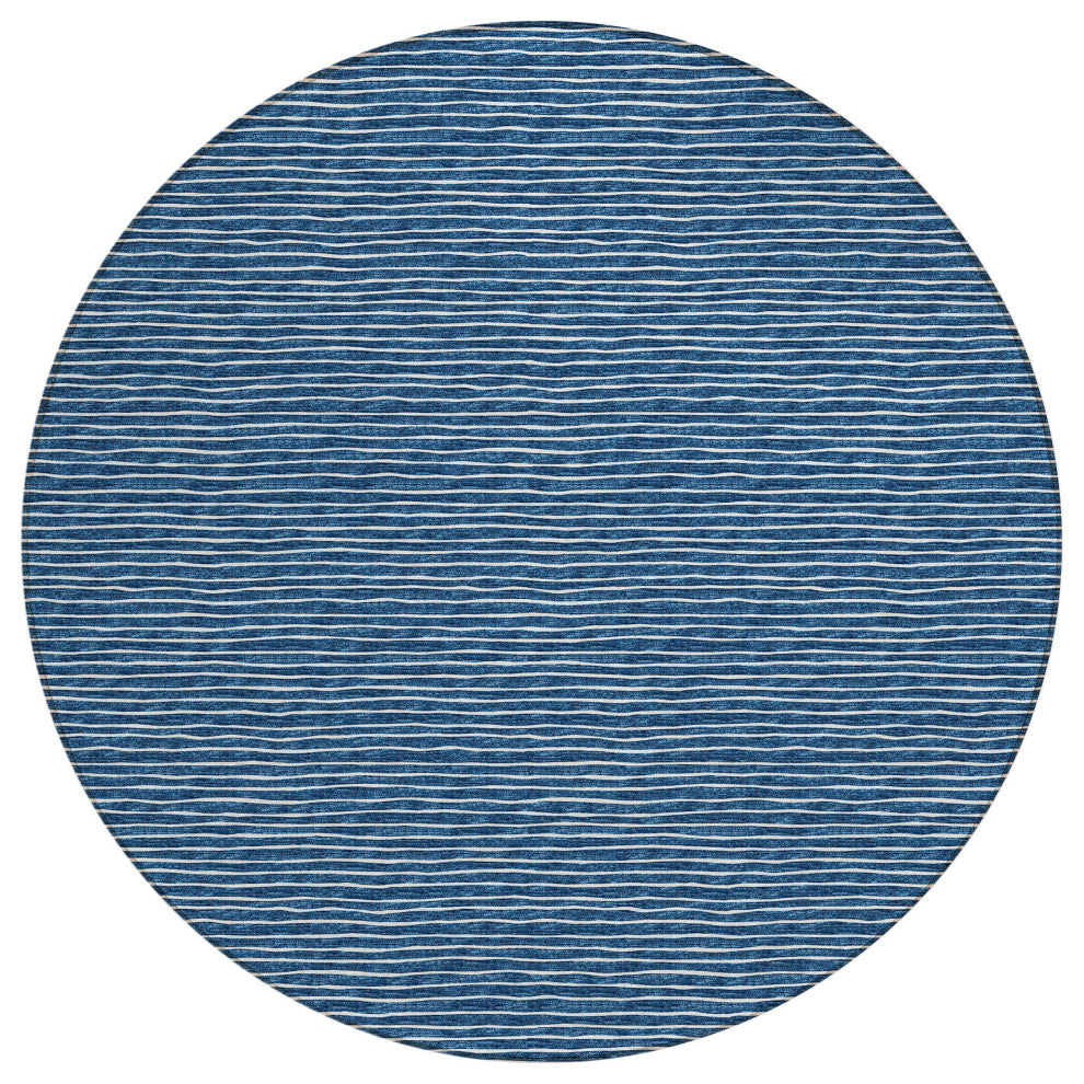 Indoor/Outdoor Laidley LA1 Navy Machine Washable 10' x 10' Rug
