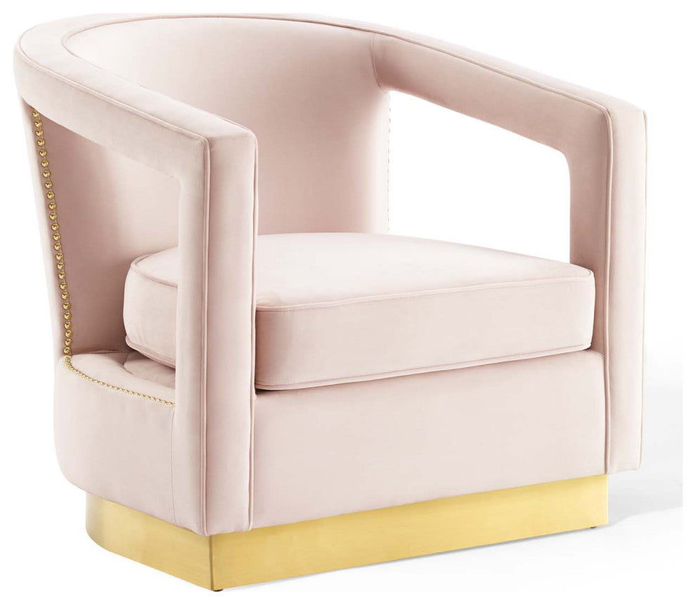 Frolick Performance Velvet Armchair - Pink