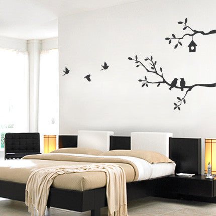 Birds and Branches, Black, Large