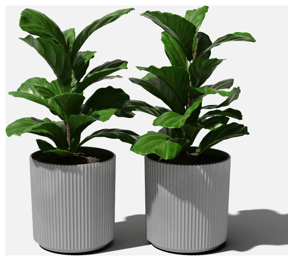 Veradek Demi Series Planter, Gray, 20", 2 Pack