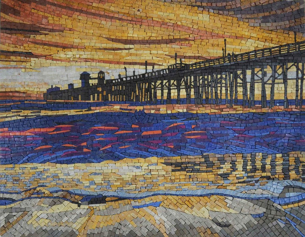 Abstract Mosaic, The Sunset Walk, 45"x36"