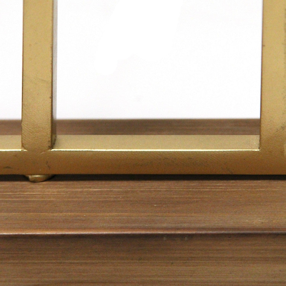 HomeRoots Faith Gold Metal and Wood Tabletop