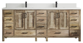 Malibu Mango 84 Double Sink Bath Vanity in Natural 1.5" White Quartz
