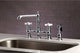 Kingston Brass Bridge Kitchen Faucet With Sprayer, Polished Chrome