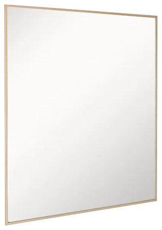 Rectangular Metal Frame Mirror, Brushed Gold