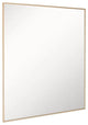 Rectangular Metal Frame Mirror, Brushed Gold
