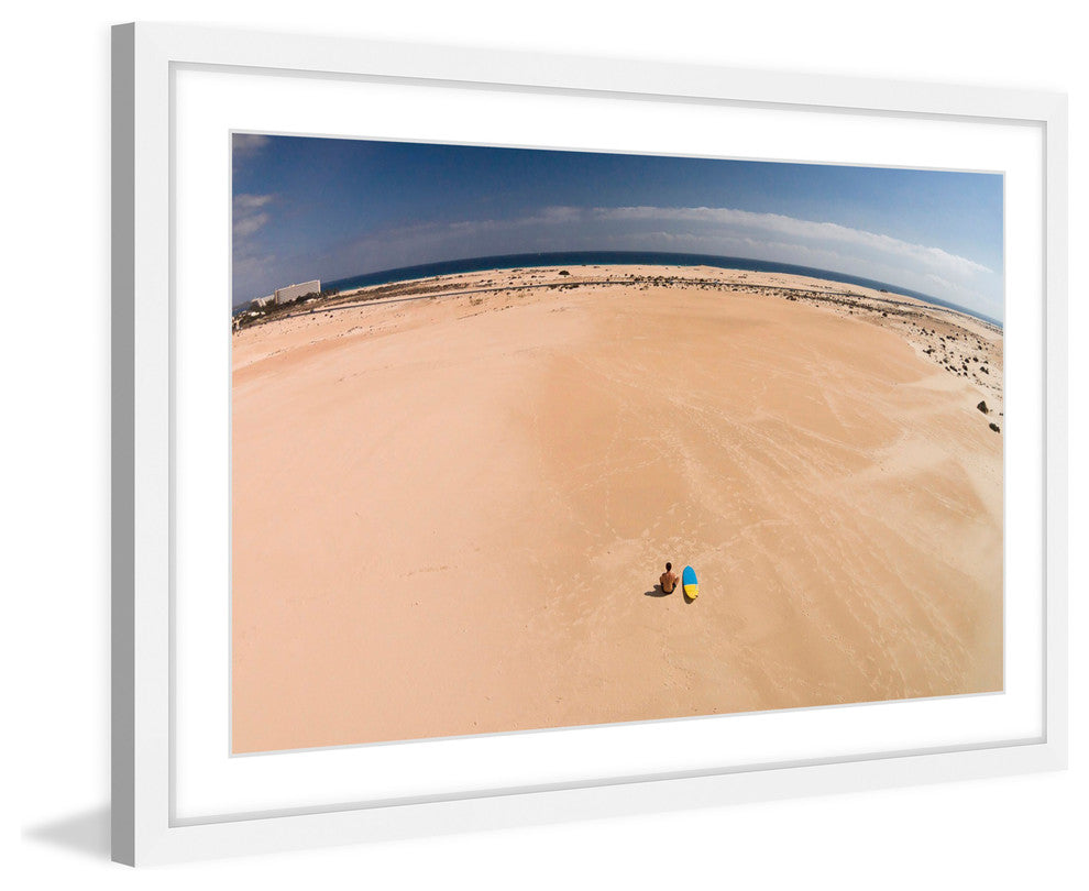 "Lone Surfer'S View" Framed Print by Karolis Janulis