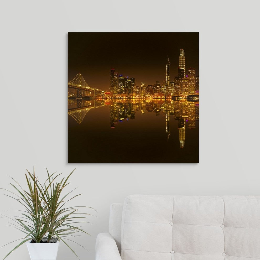 "Golden heart of San Francisco" Wrapped Canvas Art Print, 24"x24"x1.5"