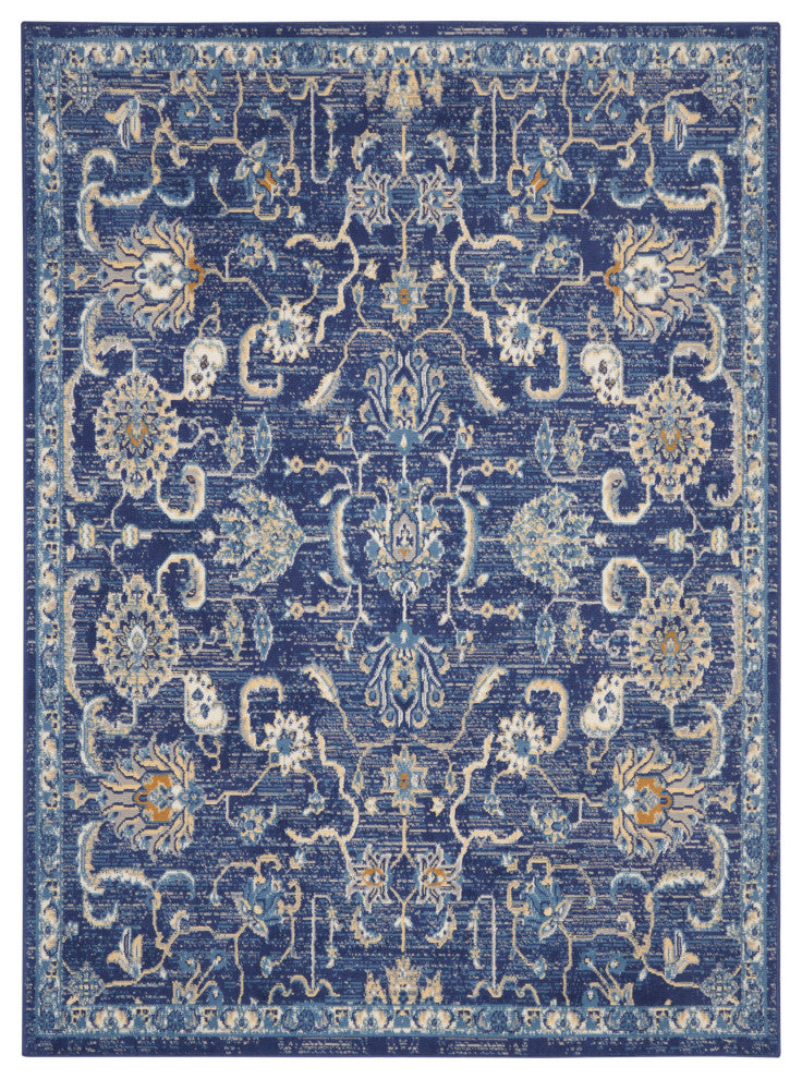 Nourison Home 6'x9' Grafix GRF24 Navy Blue Persian Area Rug