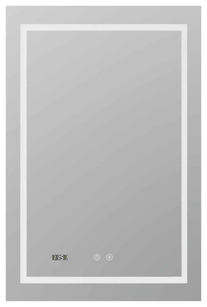 AQUADOM Daytona LED Wall-Mount Mirror Defogger Digital Clock 30"x36"x1"