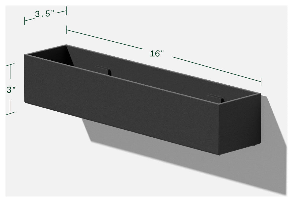 Veadek Geo Series Hanging Planter, Black, 16", 1 Pack