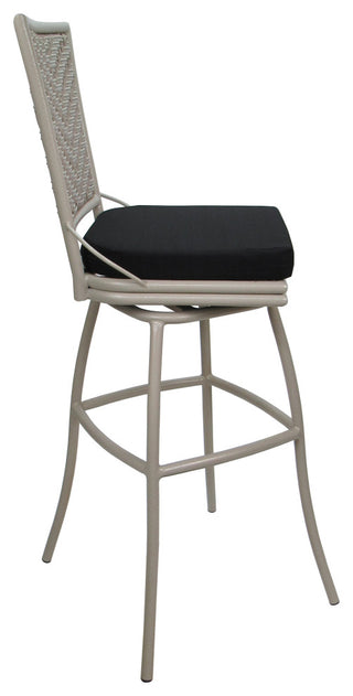 Outdoor Patio Bar Stool Elon Without Arms, Black Beige, 30"