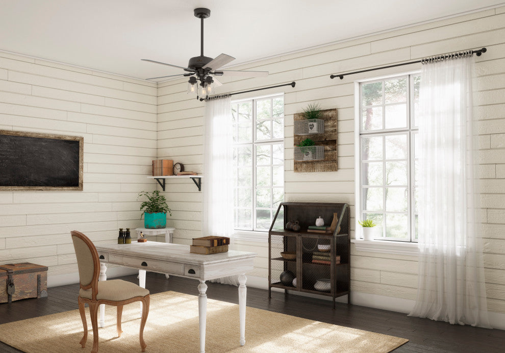 Hunter 52" Hartland Noble Bronze Ceiling Fan With LED Light Kit and Pull Chain