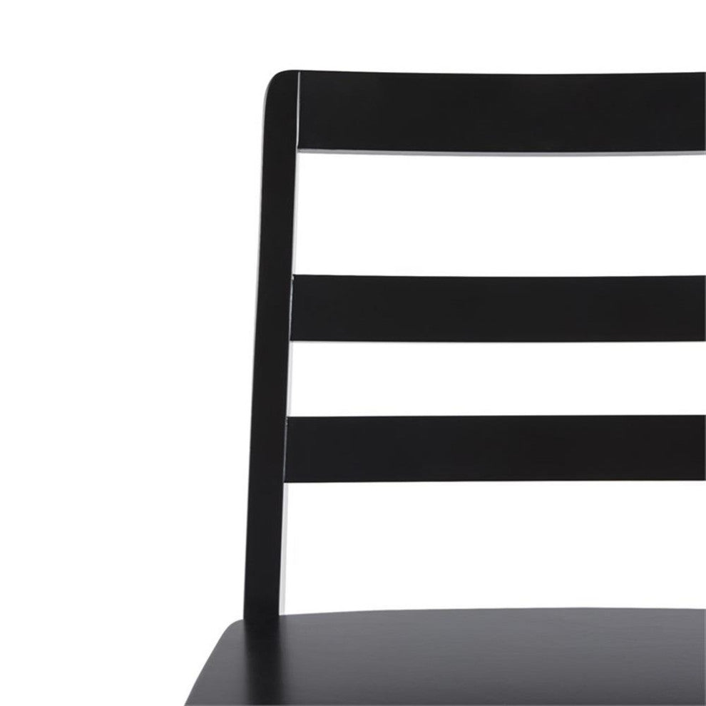 Pemberly Row Modern Solid Wood Ladder-Back Counter Stool - Set of 2 - Black